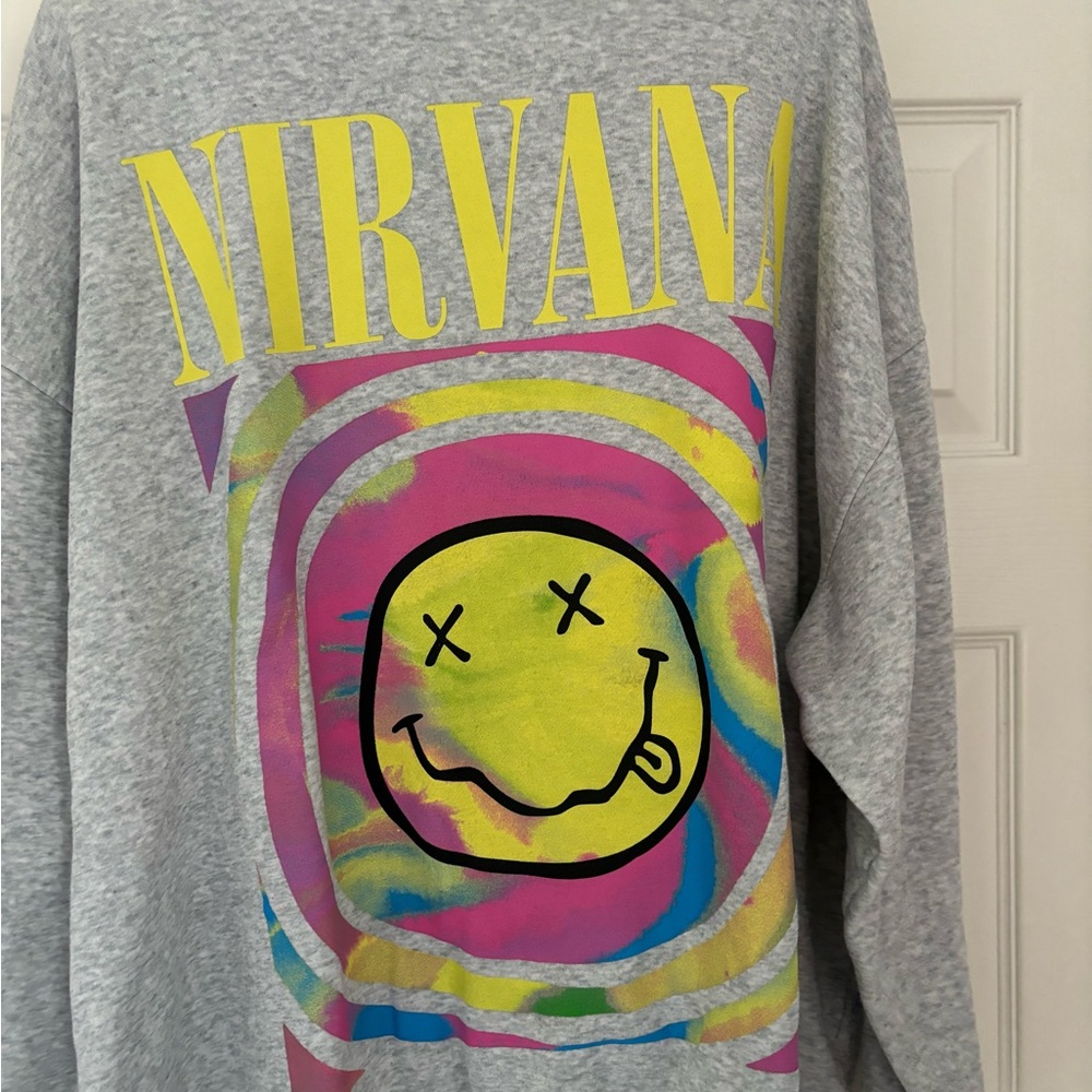 Nirvana Gray Graphic Sweatshirt